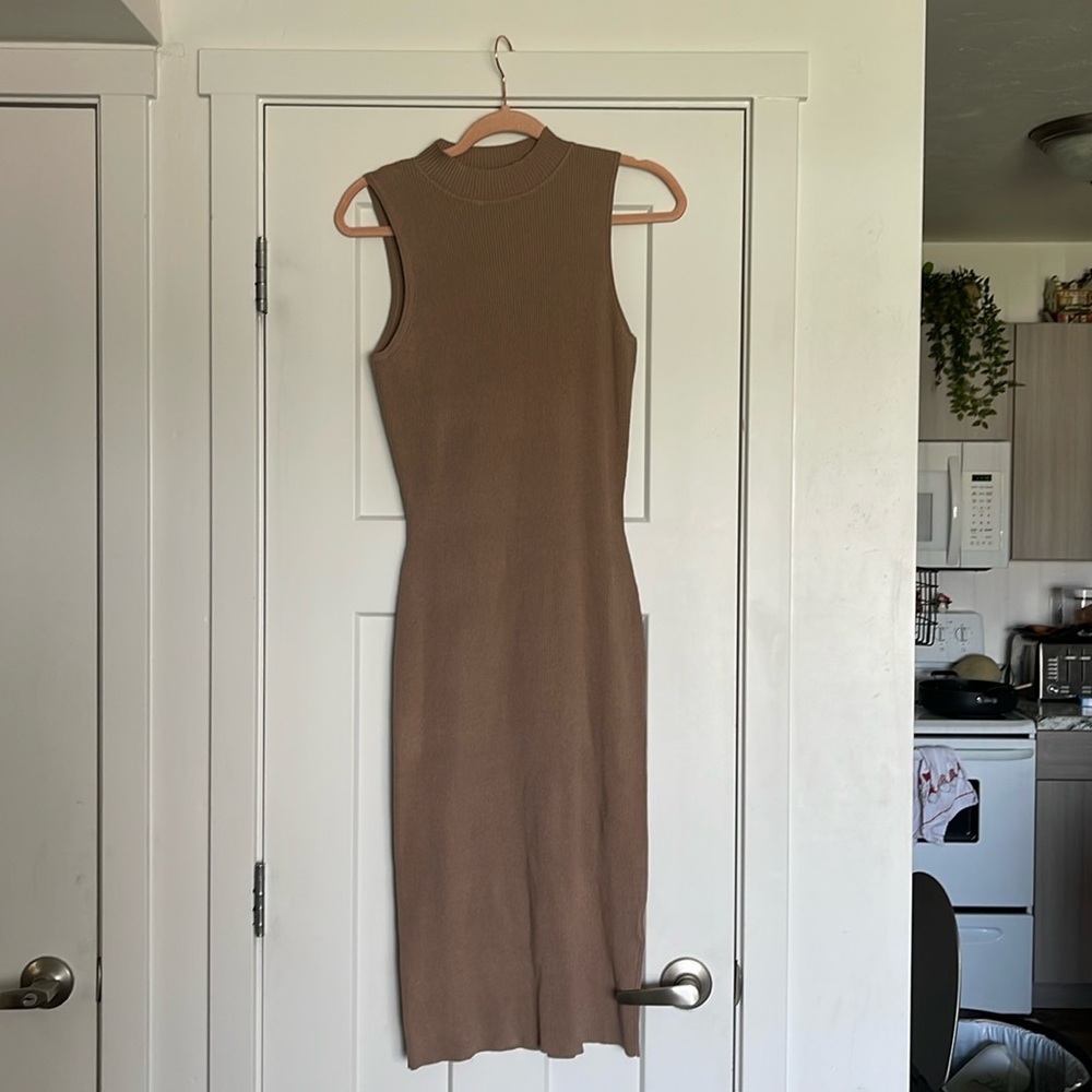Pink Lily Ribbed Body con dress